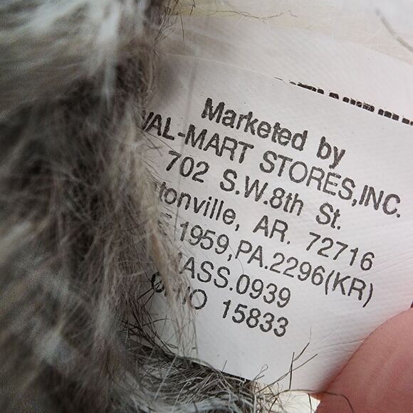 Walmart Realistic Bunny Rabbit Plush 18" Long Gray White Fur Sits Stuffed Animal - Picture 14 of 14